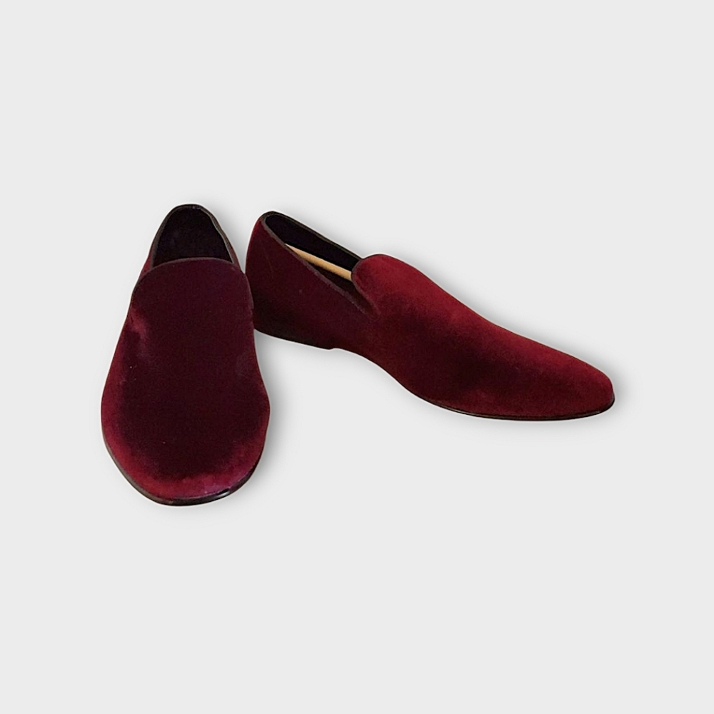 Steve Madden "Laight" Burgundy Velvet Loafers - Picture 6 of 8
